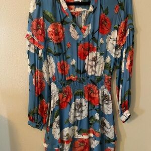 Parker Blue Floral Mini Dress